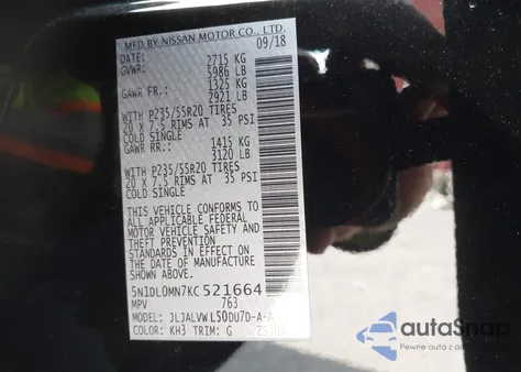 2019 Infiniti Qx60 Luxe from USA, damaged, VIN 5N1DL0MN7KC521664